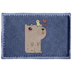 Шеврон прямоугольный Капибара с цыпленком - FATLINE Шеврон прямоугольный Капибара с цыпленком