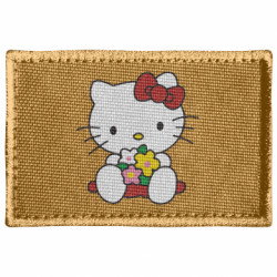 Шеврон прямоугольный Kitty с букетиком - FATLINE Шеврон прямоугольный Kitty с букетиком