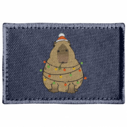 Шеврон прямоугольный Капибара рождественская - FATLINE Шеврон прямоугольный Капибара рождественская