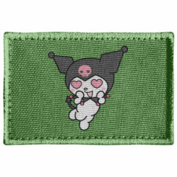 Шеврон прямоугольный Kuromi Heart Eyes - FATLINE Шеврон прямоугольный Kuromi Heart Eyes