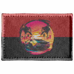 Шеврон прямоугольный Lamborghini Retrowave - FATLINE Шеврон прямоугольный Lamborghini Retrowave