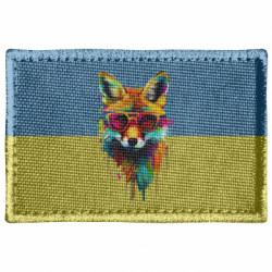 Шеврон прямоугольный Лиса в очках, пятна краски - FATLINE Шеврон прямоугольный Лиса в очках, пятна краски