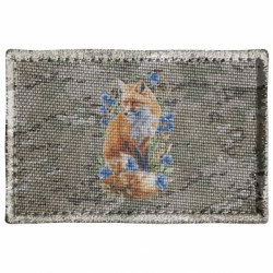Шеврон прямоугольный Лиса с цветами