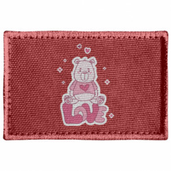 Шеврон прямоугольный Любовь и милый медвежонок