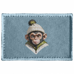 Шеврон прямоугольный Обезьяна в зимней шапке - FATLINE Шеврон прямоугольный Обезьяна в зимней шапке