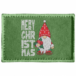 Шеврон прямоугольный Merry Christmas Рождественский гном - FATLINE Шеврон прямоугольный Merry Christmas Рождественский гном