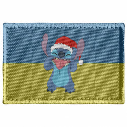 Шеврон прямоугольный Новогодний Стич - FATLINE Шеврон прямоугольный Новогодний Стич