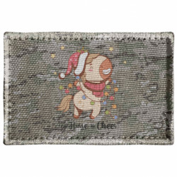 Шеврон прямокутний Радісний різдвяний поні з гірляндою - FATLINE Шеврон прямокутний Радісний різдвяний поні з гірляндою