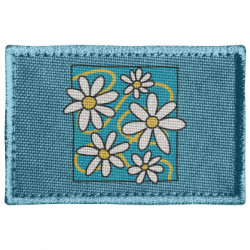 Шеврон прямоугольный Ромашки на голубом - FATLINE Шеврон прямоугольный Ромашки на голубом