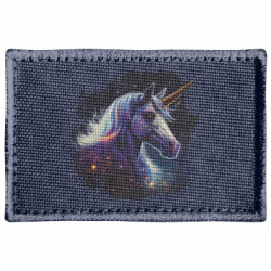 Шеврон прямоугольный синий космический единорог - FATLINE Шеврон прямоугольный синий космический единорог