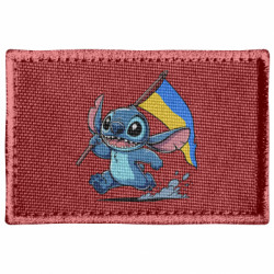 Шеврон прямоугольный Стич с украинским флагом - FATLINE Шеврон прямоугольный Стич с украинским флагом