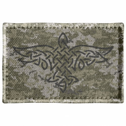 Шеврон прямоугольный Ворон Одина кельтський стиль символ викингов