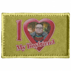 Шеврон прямоугольный Я люблю своего парня Дерека