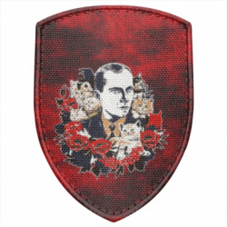 Шеврон щит Батько наш Бандера Мяу! - FATLINE Шеврон щит Батько наш Бандера Мяу!