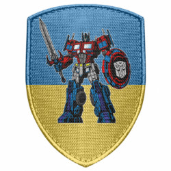 Шеврон щит Оптимус Прайм з мечом та щитом - FATLINE Шеврон щит Оптимус Прайм з мечом та щитом