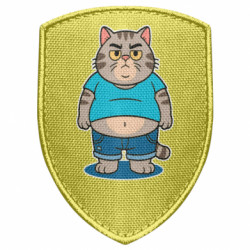 Шеврон щит Толстый кот