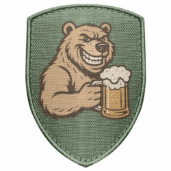 Шеврон щит Ведмідь з бокалом пива