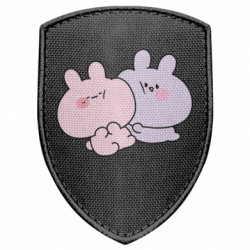 Шеврон щит Зайці обіймаються - FATLINE Шеврон щит Зайці обіймаються