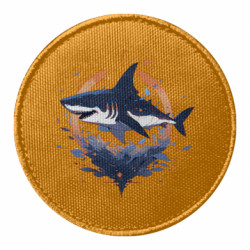 Шеврон круглый Акула лого - FATLINE Шеврон круглый Акула лого