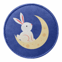 Шеврон круглый Cute rabbit on the moon
