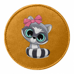 Шеврон круглый Cute raccoon - FATLINE Шеврон круглый Cute raccoon