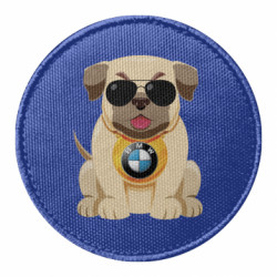 Шеврон круглый Dog with a collar BMW - FATLINE Шеврон круглый Dog with a collar BMW