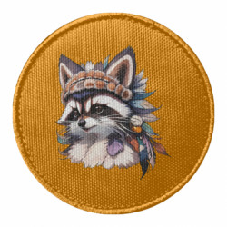 Шеврон круглый енот шаман - FATLINE Шеврон круглый енот шаман