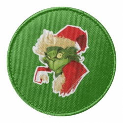 Шеврон круглый Гринч портрет - FATLINE Шеврон круглый Гринч портрет