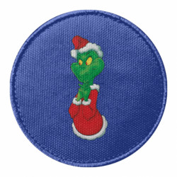 Шеврон круглый Гринч потирает руки - FATLINE Шеврон круглый Гринч потирает руки