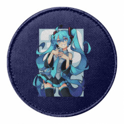Шеврон круглый Hatsune Miku art - FATLINE Шеврон круглый Hatsune Miku art