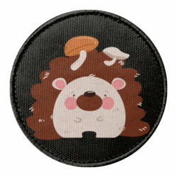 Шеврон круглый Hedgehog with mushrooms - FATLINE Шеврон круглый Hedgehog with mushrooms