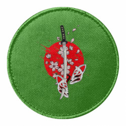 Шеврон круглый katana in sakura - FATLINE Шеврон круглый katana in sakura