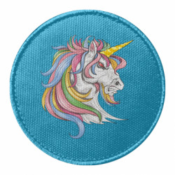 Шеврон круглый Лошадь с цветной гривой - FATLINE Шеврон круглый Лошадь с цветной гривой