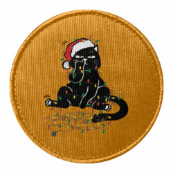 Шеврон круглий Кіт із гірляндою - FATLINE Шеврон круглий Кіт із гірляндою