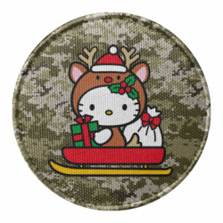 Шеврон круглый Китти на санках - FATLINE Шеврон круглый Китти на санках