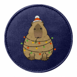 Шеврон круглий Копібара різдвяна - FATLINE Шеврон круглий Копібара різдвяна