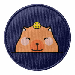 Шеврон круглый Капибара и Ципленок - FATLINE Шеврон круглый Капибара и Ципленок