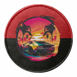 Шеврон круглый Lamborghini Retrowave - FATLINE Шеврон круглый Lamborghini Retrowave