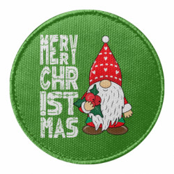 Шеврон круглий Merry Christmas Різвяний гном - FATLINE Шеврон круглий Merry Christmas Різвяний гном