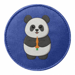 Шеврон круглый Милая панда с морковкой - FATLINE Шеврон круглый Милая панда с морковкой
