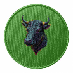 Шеврон круглый Неоновый бык - FATLINE Шеврон круглый Неоновый бык