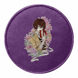 Шеврон круглый Osamu Dazai in flowers - FATLINE Шеврон круглый Osamu Dazai in flowers