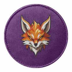 Шеврон круглый Портрет лиса с прищуром глаз - FATLINE Шеврон круглый Портрет лиса с прищуром глаз