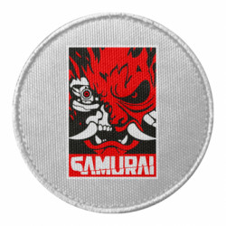 Шеврон круглый Poster samurai Cyberpunk - FATLINE Шеврон круглый Poster samurai Cyberpunk