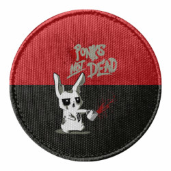 Шеврон круглий Punks not dead and bunny - FATLINE Шеврон круглий Punks not dead and bunny