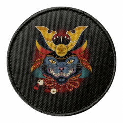 Шеврон круглый Samurai cat - FATLINE Шеврон круглый Samurai cat