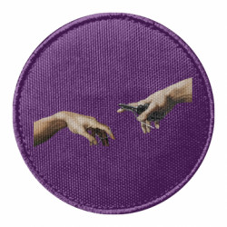 Шеврон круглий Створення Адама з Лимонкою - FATLINE Шеврон круглий Створення Адама з Лимонкою