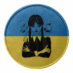 Шеврон круглый Уэнсдей и пираньи - FATLINE Шеврон круглый Уэнсдей и пираньи