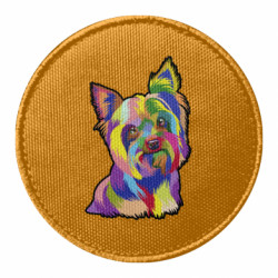 Шеврон круглый Радужный терьер - FATLINE Шеврон круглый Радужный терьер