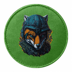 Шеврон круглый Военная лисица - FATLINE Шеврон круглый Военная лисица